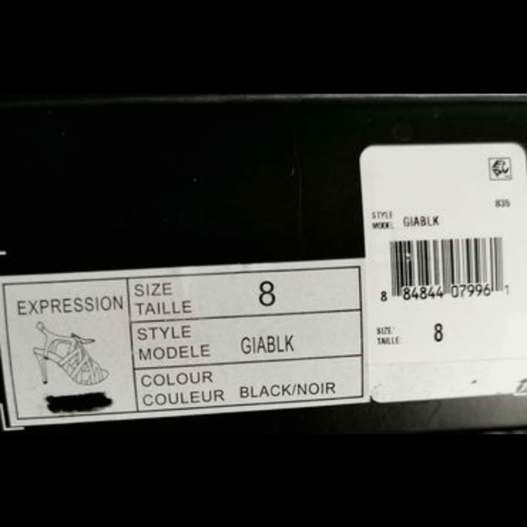 Expression size 8 black strappy heels - Picture 4 of 4